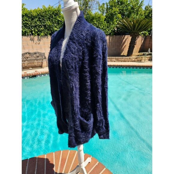 Banana Republic Size Small Women Nacy Faux Fur Long Sleeve Dual Pocket Cardigan - Picture 7 of 13